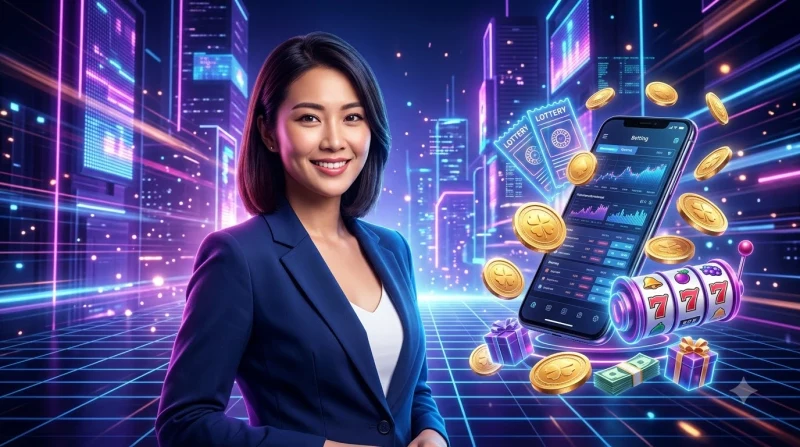 Benefits illustration showing trophy, security shield, and positive indicators for XX88 lottery platform advantages