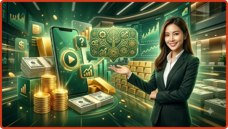 CEO XX88 - Nữ lãnh đạo chuyên nghiệp trong văn phòng hiện đại với biểu đồ tài chính và công nghệ
