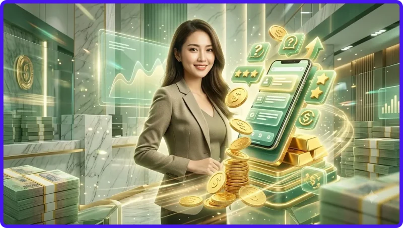 Điện thoại hiển thị giao diện lô đề miền Bắc với tiền xu vàng