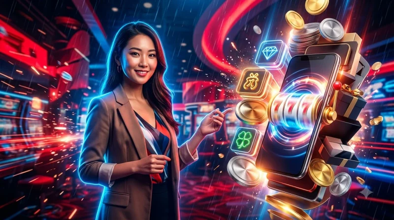 Giao diện trò chơi nổ hũ XX88 với khoảnh khắc chiến thắng jackpot và hiệu ứng neon