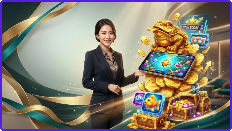 Golden lucky toad character in mystical underwater ocean environment with premium cinematic lighting