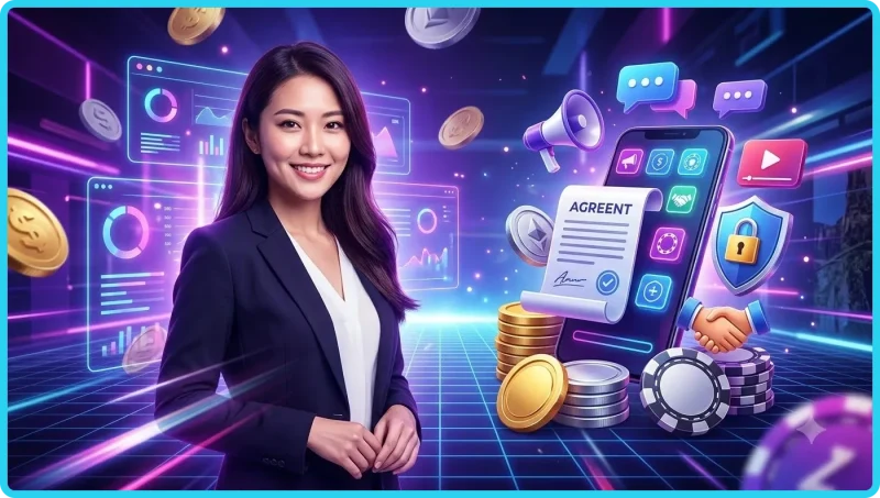 nguoi-doc-ky-dieu-khoan-hop-dong-voi-kinh-lup-bieu-tuong-phap-ly-phat-sang Người đọc kỹ điều khoản hợp đồng với kính lúp, biểu tượng pháp lý phát sáng