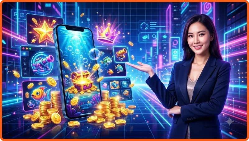 Underwater scene with glowing fish representing Bắn cá Jackpot game concept