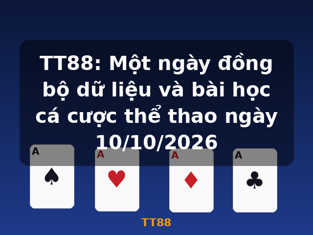TT88: Một ngày đồng bộ dữ liệu và bài học cá cược thể thao ngày 10/10/2026 - TT88